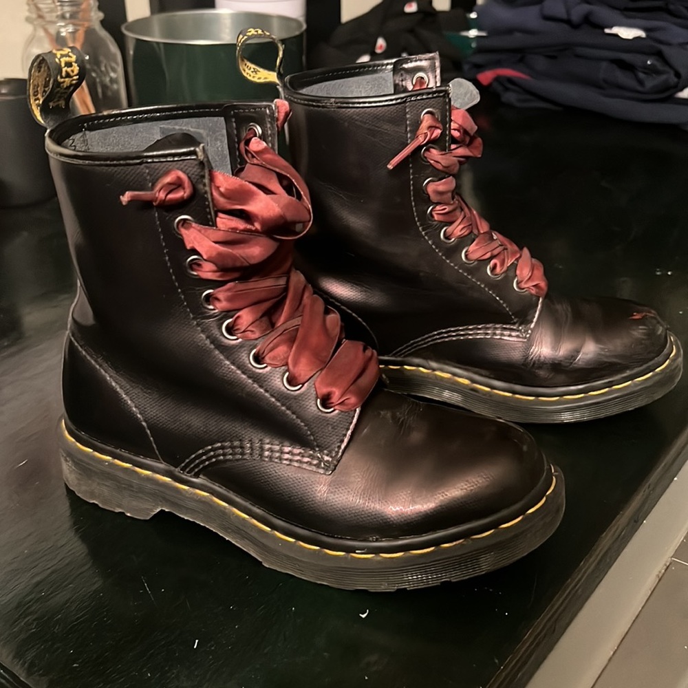 Dr Marten Dark Purple Metallic L7 1460 Boots